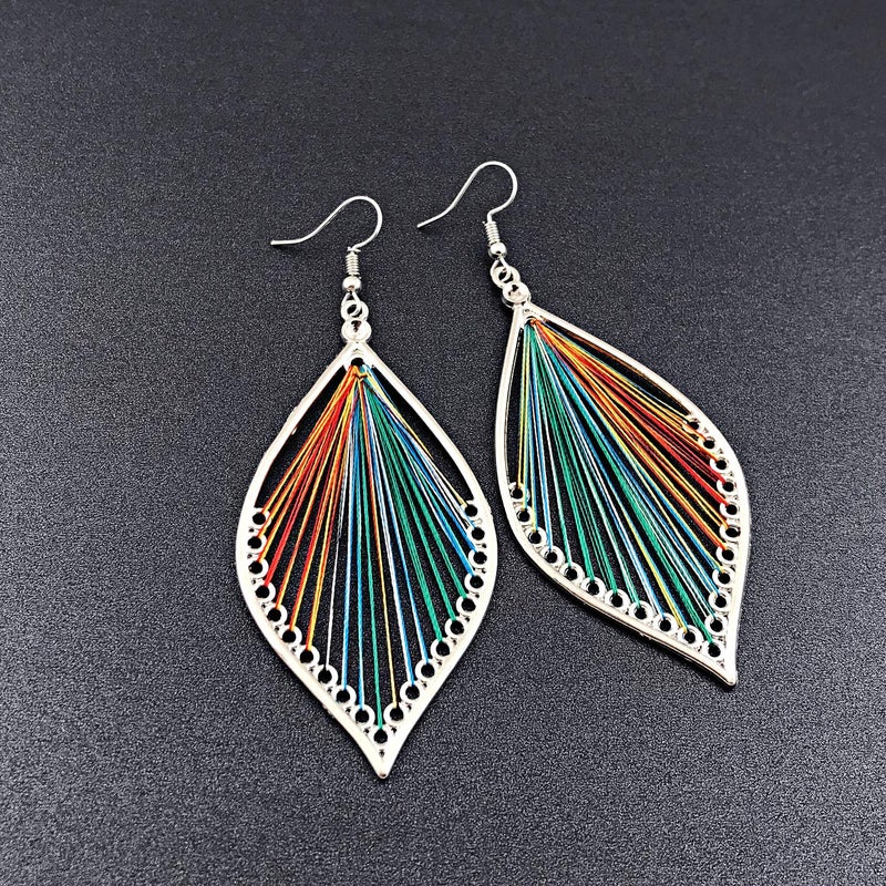 RONLLNA Earrings for Women Colorful Layered Tassel Earrings Bohemian Dangle Drop Tiered Tassel Druzy Stud Earrings Women Gifts - Image 4